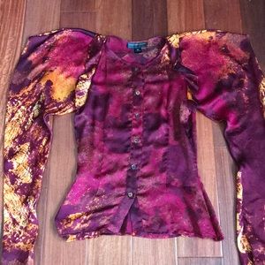 Christian Siriano Silk Shirt Blouse Top Women 4